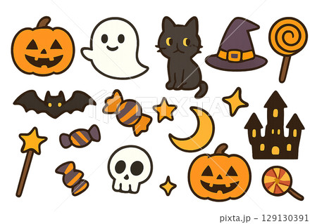 ハロウィンアイコンセット 129130391
