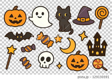 ハロウィンアイコンセット 129130391