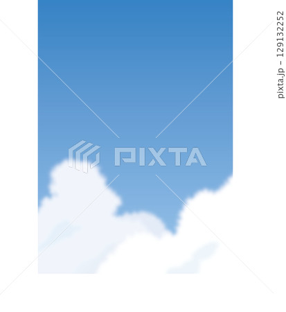 青空と白い雲の背景_濃青縦 129132252
