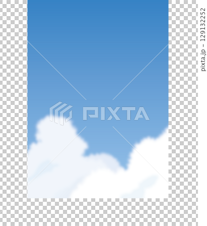 青空と白い雲の背景_濃青縦 129132252