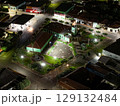 Itaja, Goias, Brazil - 05 02 2024: catholic church of Sao Joao Batista in Itaja Goias at night 129132484