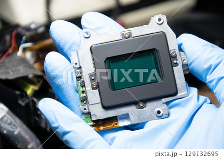 CCD image sensor, the internal imaging component of a DSLR camera, camera repair CCD image sensor, the internal imaging component of a DSLR camera, camera repair 129132695