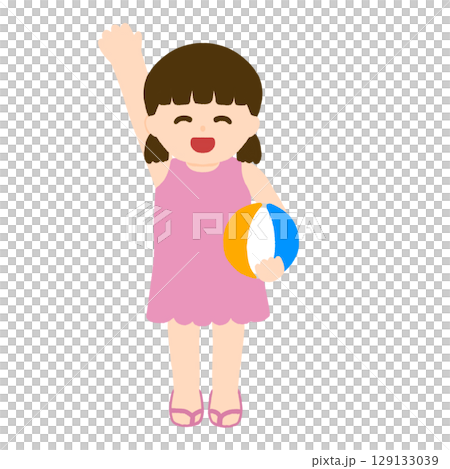 Girl with beach ball Girl with beach ball 129133039