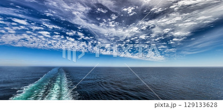 Overhead container ship wake on Baltic Sea 129133628