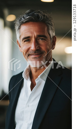 Smiling man in modern office 129133718