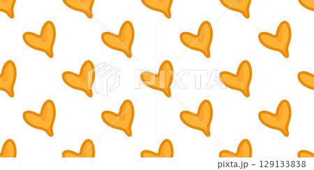 Seamless Autumn Heart Leaf Pattern Seamless Autumn Heart Leaf Pattern 129133838