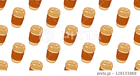 Hot Coffee Autumn Cup Pattern Hot Coffee Autumn Cup Pattern 129133868