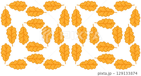 Seamless Cartoon Oak Leaf Pattern 129133874