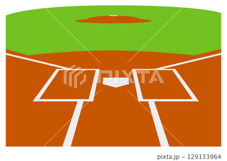 バッターボックスのイラスト素材（ベクター）｜野球・スポーツ 129133964