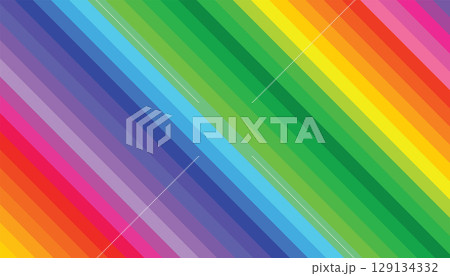 Bright diagonal texture with colorful rainbow stripes in smooth gradient flow. 129134332