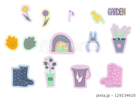 multicolored garden clip-art multicolored garden clip-art 129134620