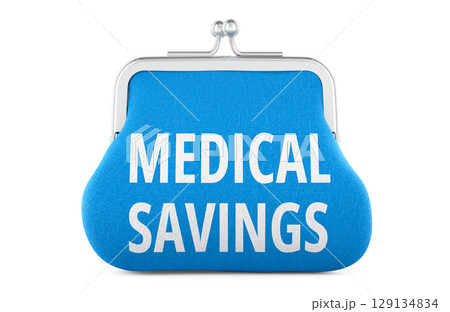 Medical Savings concept with coin purse, 3D rendering 129134834