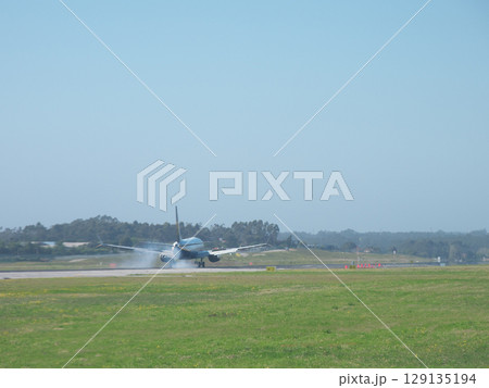 ポルトガル　ポルト　フランシスコ・サー・カルネイロ空港　着陸 129135194