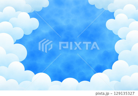 青空と雲の背景イラスト3 青空と雲の背景イラスト3 129135327