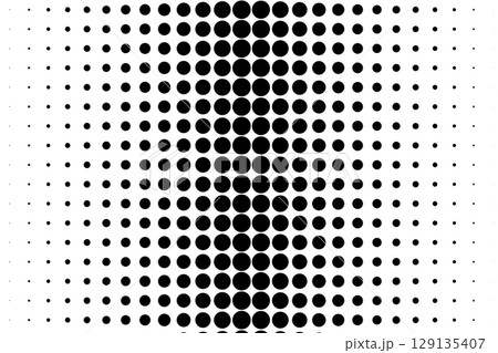Black halftone dot pattern with central focus Black halftone dot pattern with central focus 129135407