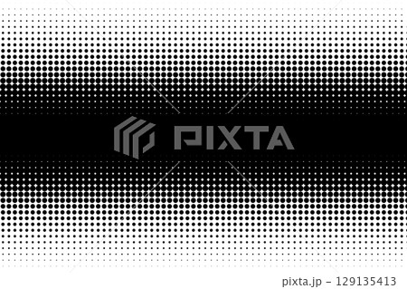 Horizontal halftone dot pattern with black band Horizontal halftone dot pattern with black band 129135413