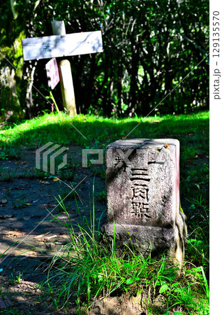 御坂山地の黒岳山頂　一等三角点 129135570