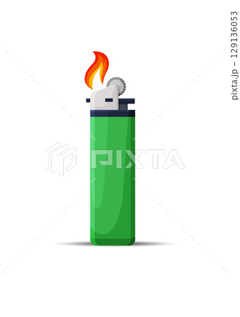 Plastic Cigarette Lighter with Fire Vector Illustration stock illustration Plastic Cigarette Lighter with Fire Vector Illustration stock illustration 129136053