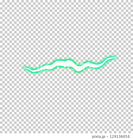 透明背景上發光的綠色電波形 129136058