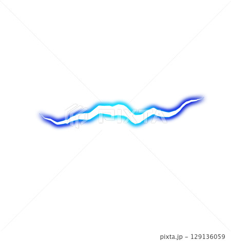 透明背景の青く輝く電気の波形 129136059