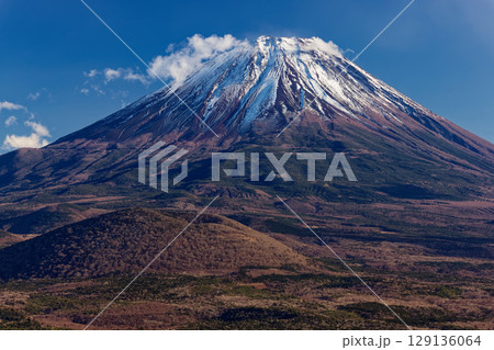 パノラマ台から見る夕方の富士山 129136064