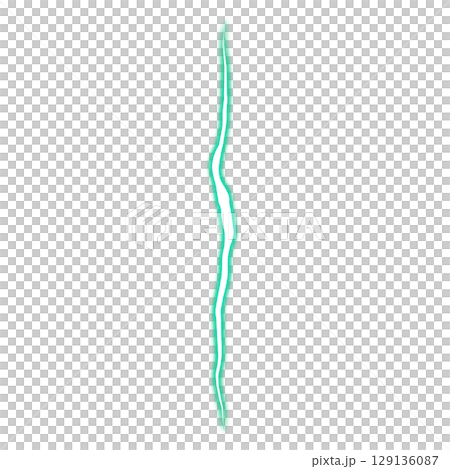 透明背景上發光的綠色垂直電線 129136087