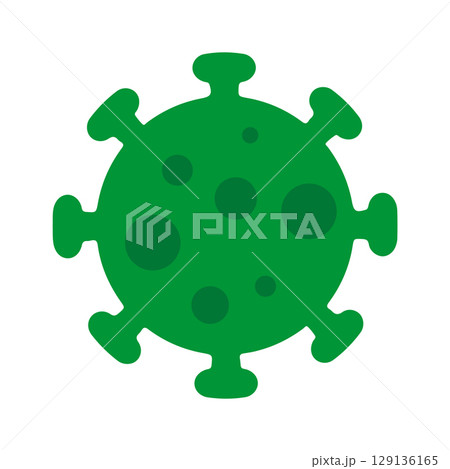 Flat green virus symbol. Vector 129136165