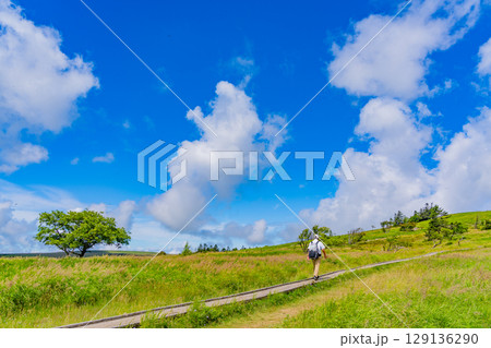【長野県】美ヶ原高原・牛伏山遊歩道を歩く人達 129136290