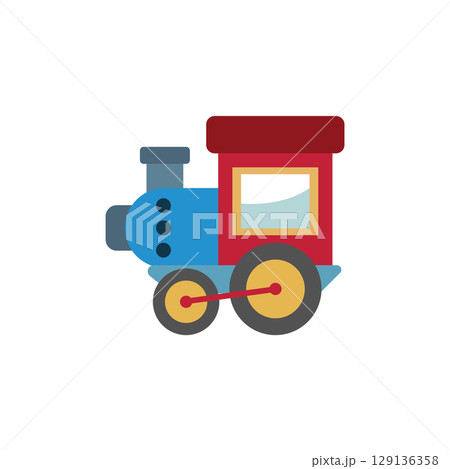 Isolated colored train toy icon Flat design Vector Isolated colored train toy icon Flat design Vector 129136358