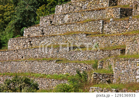 マチュピチュ遺跡の石垣  南米ペルー 129136933