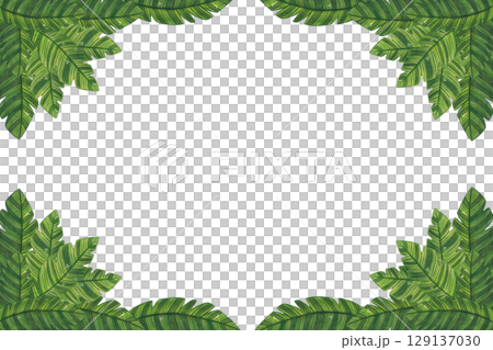 Rectangular frame with palm leaves around the perimeter. Watercolor illustration, hand drawn, cartoon. Drawing for photography, paper, cards, stickers. Plant, leaf, palm, frame Rectangular frame with palm leaves around the perimeter. Watercolor illustration, hand drawn, cartoon. Drawing for photography, paper, cards, stickers. Plant, leaf, palm, frame 129137030