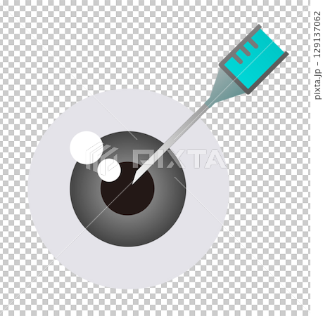 老化や疾患による目の病気になり眼科で手術をして治療するイラスト 129137062