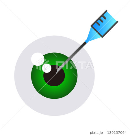 老化や疾患による目の病気になり眼科で手術をして治療するイラスト 129137064