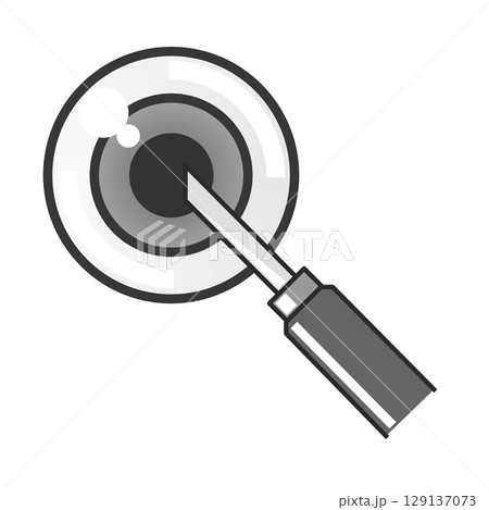 老化や疾患による目の病気になり眼科で手術をして治療するイラスト 129137073