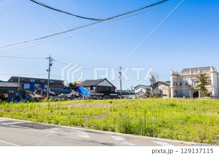 能登　早期復興が祈念される輪島朝市通り周辺　※2025年7月撮影 129137115