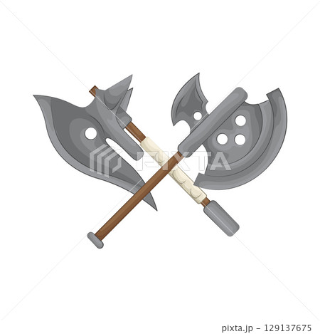 Illustration of Crossed Axe 129137675
