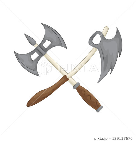 Illustration of Crossed Axe 129137676