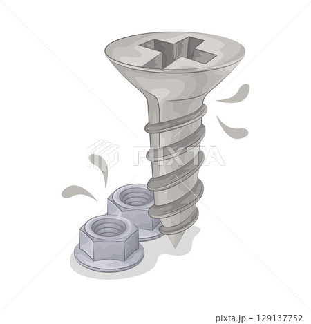Illustration of Screw Illustration of Screw 129137752