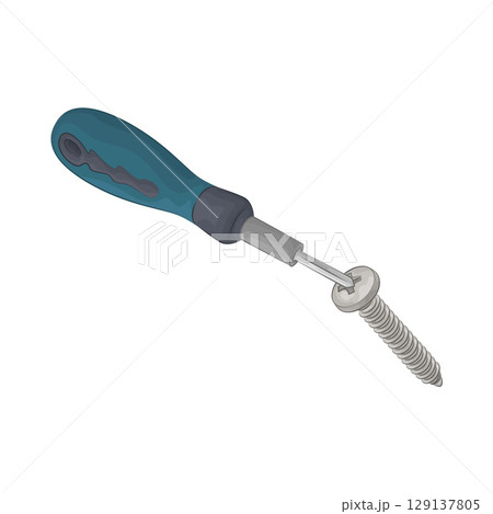 Illustration of Screw and Screwdriver Illustration of Screw and Screwdriver 129137805