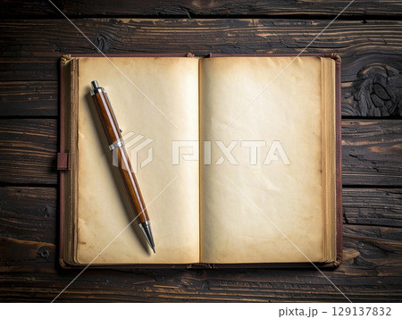 古いノート　AI生成画像　 129137832