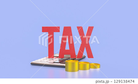 The Calculator and coins for TAX or Business concept 3d Rendering. The Calculator and coins for TAX or Business concept 3d Rendering. 129138474