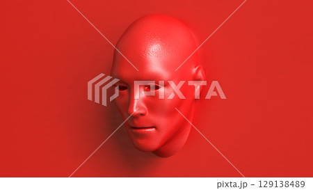 The Red face for Abstract Background concept 3d Rendering. 129138489