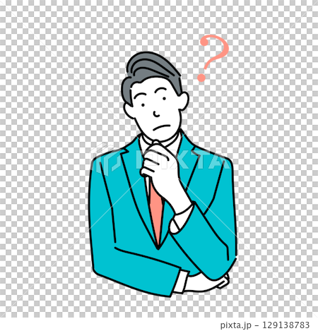 Stock Illustration: Vector illustration of a thinking businessman 129138783