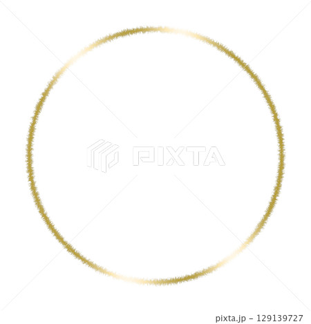 透明背景にソフトな質感の金色の円形フレーム 129139727