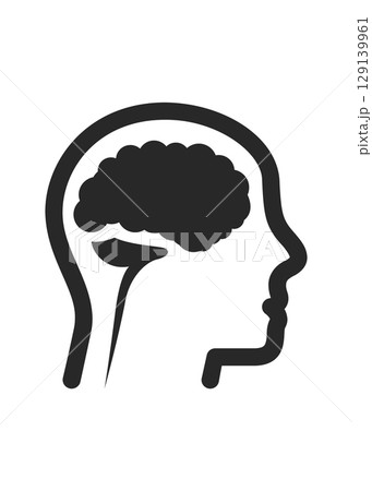 Head with brain symbol vector icon stock illustration 129139961