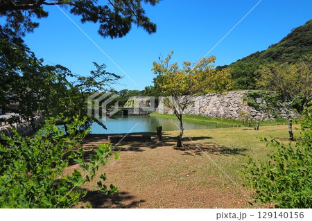 萩城跡指月公園の風景（山口県） 129140156