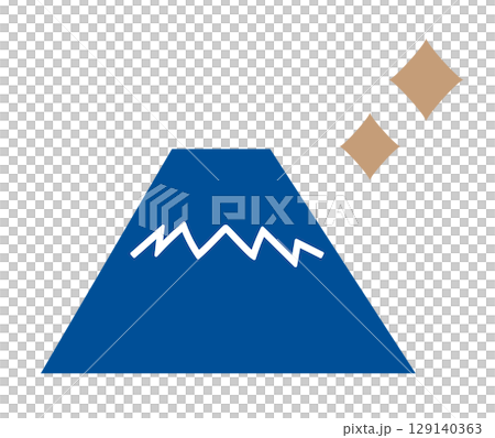 富士山和閃閃發光的插圖圖標 129140363