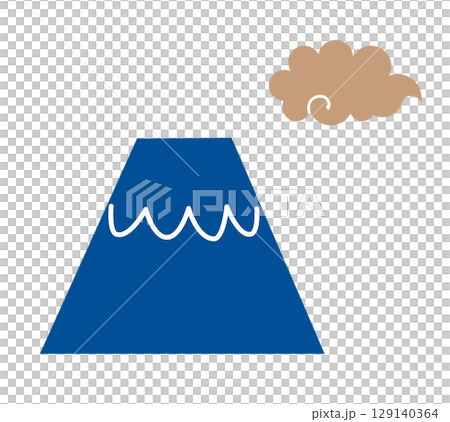 富士山と筋斗雲のイラストアイコン 富士山と筋斗雲のイラストアイコン 129140364