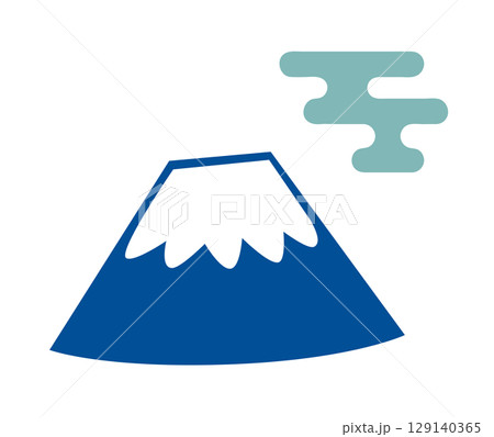 富士山と和雲のイラストアイコン 富士山と和雲のイラストアイコン 129140365
