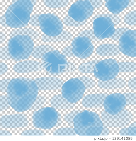 ブルーの水彩ドットがにじむ背景イラスト 129141089